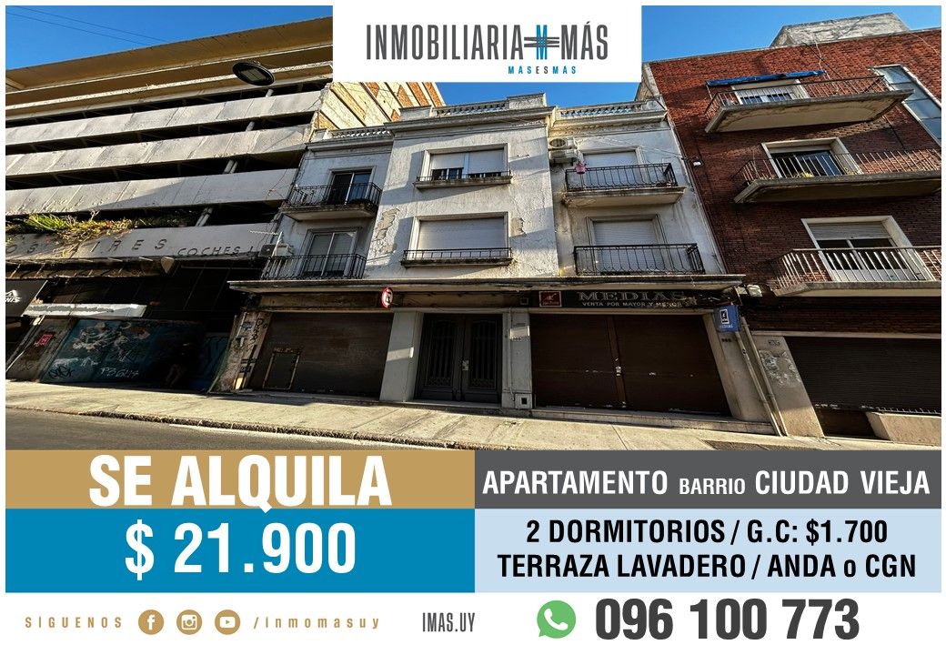 Alquiler Apartamento Dormitorios Ciudad Vieja Vista Lateral Al Mar