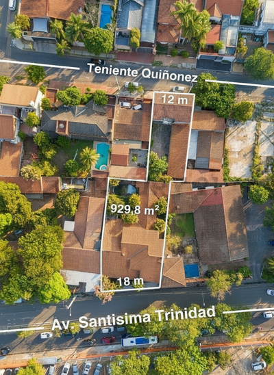 Propiedad Excepcional en Trinidad, Asunción: Doble Acceso, Amplio Terreno de 929,8 m² y Ubicación Estratégica sobre Av. Santísima Trinidad casi Itapúa - US$ 650.000.