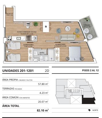 Alquiler Apartamento 2 Dormitorios En Tres Cruces A Estrenar Con Garaje