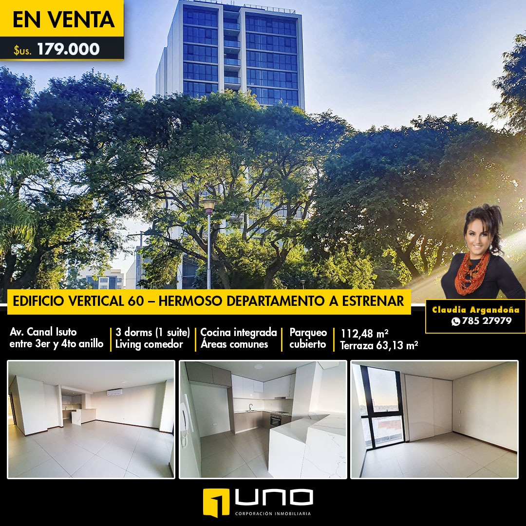 HERMOSO DEPARTAMENTO EN VENTA DE TRES DORMITORIOS A ESTRENAR. Ref # ...