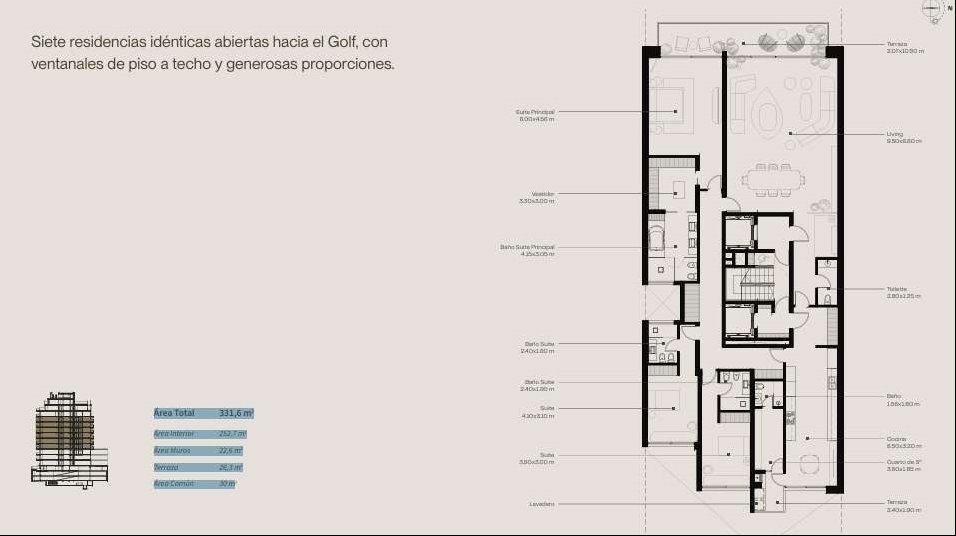 Venta Apartamento Golf 3 dormitorios y servicio - Widok 6