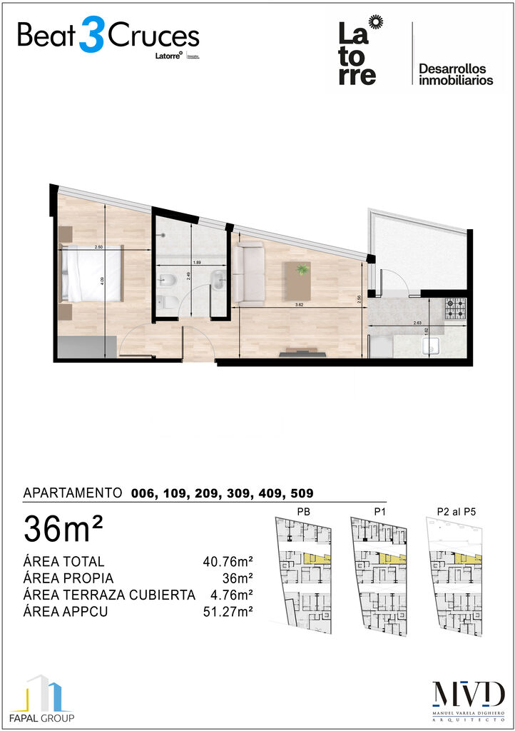 apartamento 1 dormitorios tres cruces - Widok 2