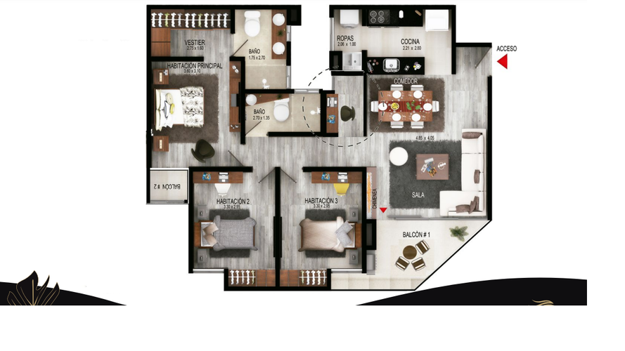 Apartamento de 3 alcobas en arriendo en Fonquetá, Chía, 102 m² · foto 17 de 17