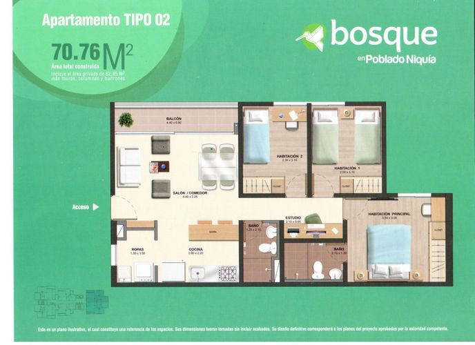 Apartaestudio en venta en Niquia, Bello, 70 m² · foto 2 de 21