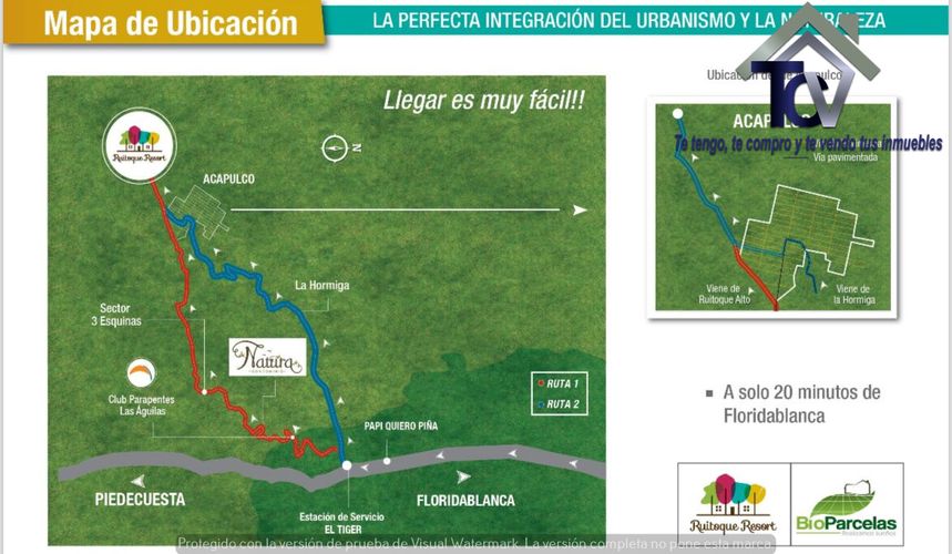 Lote en venta en Ruitoque Bajo, Floridablanca, 1109 m² · foto 2 de 9