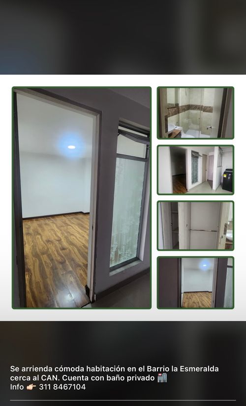 Habitación en arriendo en La esmeralda