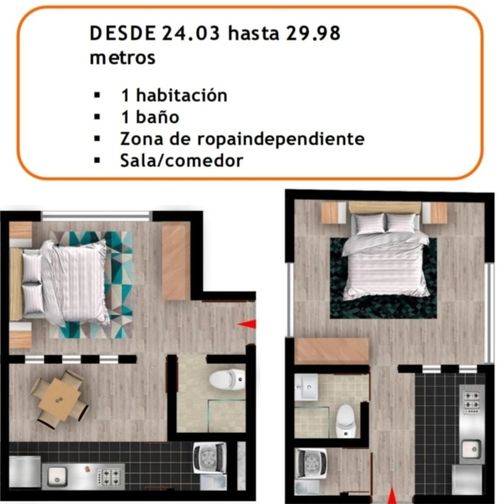 Apartaestudio en venta en Las Cruces, Bogotá, 31 m² · foto 2 de 5