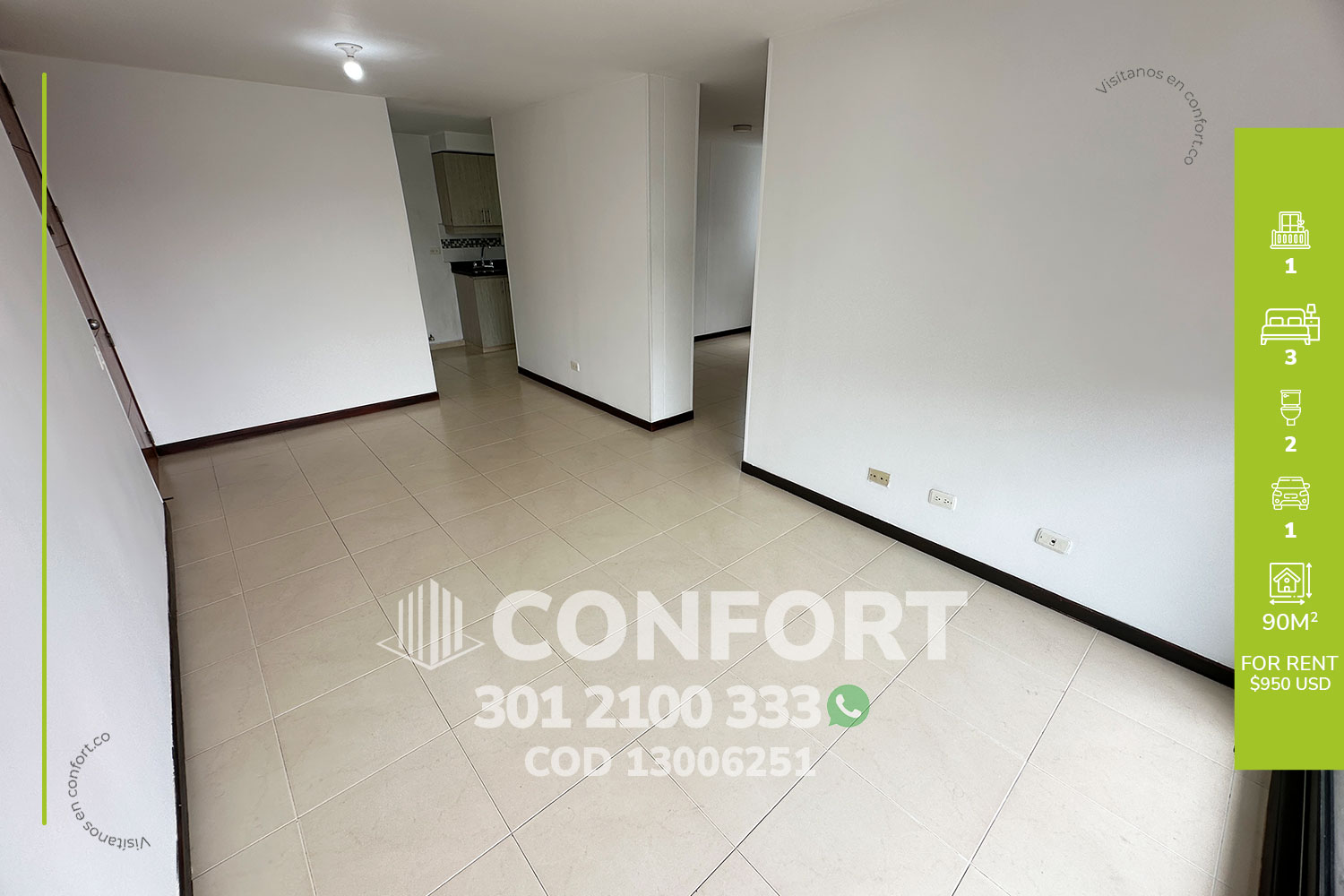 Apartamento en Arriendo en El tesoro, Medellín en Los Parra