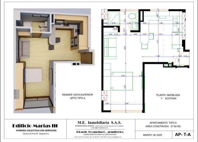 Apartaestudio en venta en Galerias, Bogotá, 27 m² · foto 6 de 14