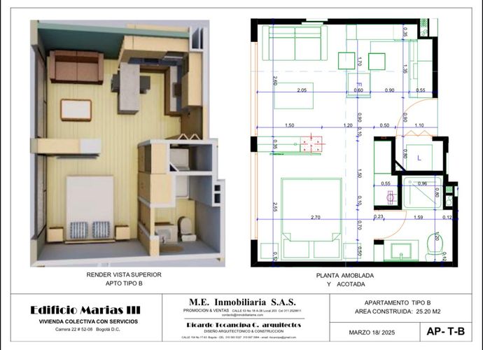 Apartaestudio en venta en Galerias, Bogotá, 25 m² · foto 5 de 18
