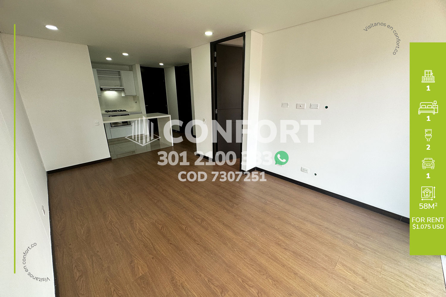 1BR Apartment in La linde (58 m²)