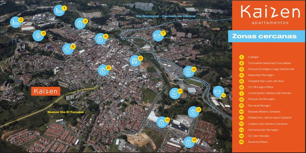 Apartamento de 2 alcobas en venta en Alto Del Medio, Rionegro, 49 m² · foto 5 de 5