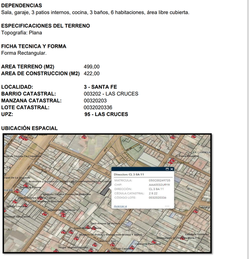 Lote en venta en Las Cruces, Zipaquirá, 499 m² · foto 3 de 5