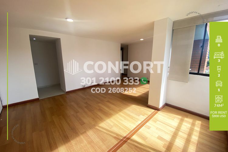 Apartamento de 3 alcobas en arriendo en Monte Verdi, Medellín, 74 m² · foto 1 de 23