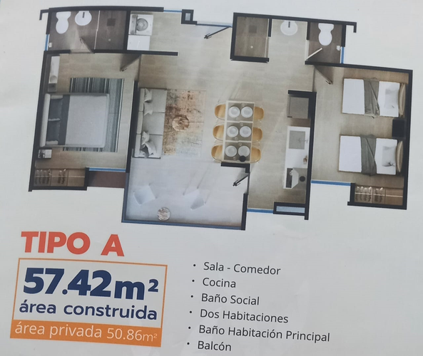 Apartamento de 2 alcobas en venta en Girardot, Girardot, 57 m² · foto 11 de 11