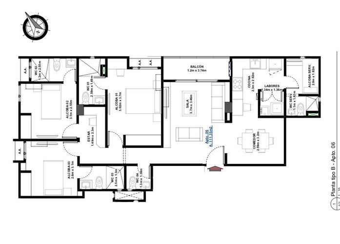 Apartamento en venta en Las Delicias, Barranquilla · foto 3 de 24