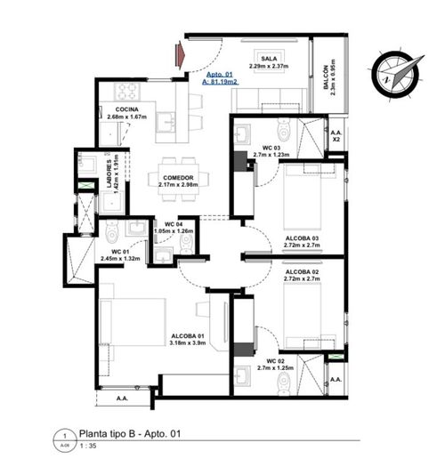 Apartamento en venta en Las Delicias, Barranquilla · foto 6 de 24