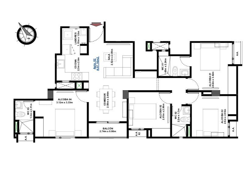 Apartamento en venta en Las Delicias, Barranquilla · foto 6 de 24