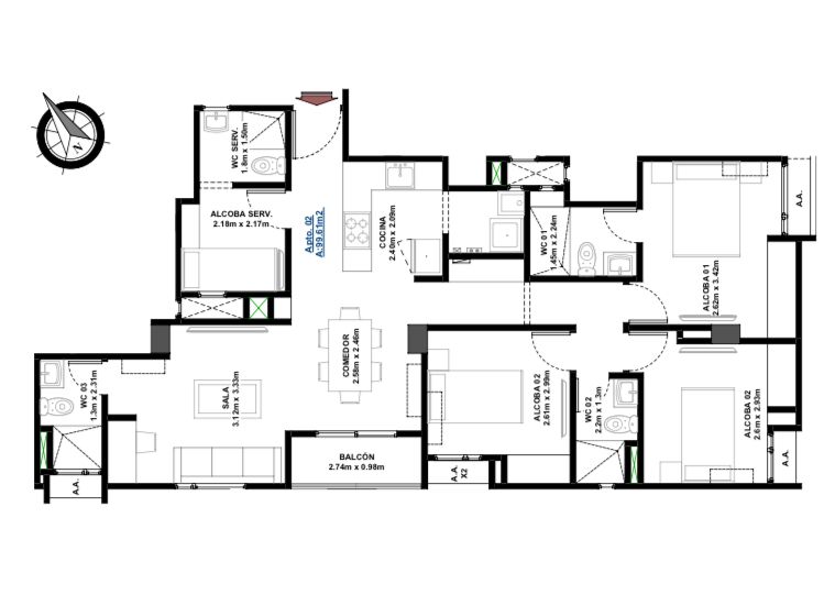 Apartamento en Venta en Las delicias, Barranquilla