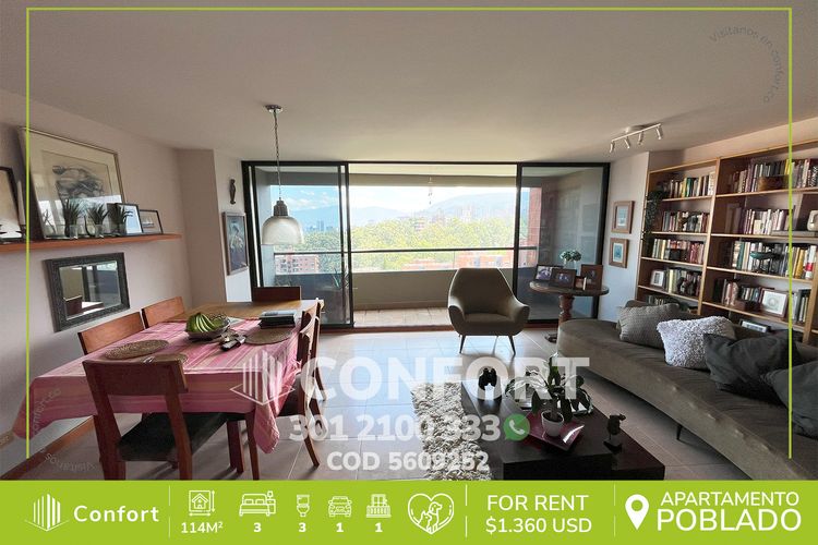 Apartamento de 3 alcobas en arriendo en La Frontera, Medellín, 114 m² · foto 14 de 22