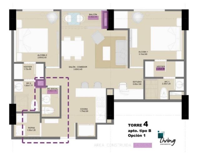 Apartamento de 2 alcobas en venta en San Remo, Sabaneta, 67 m² · foto 7 de 7