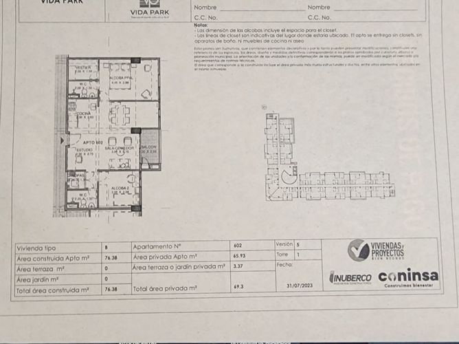 Apartamento de 2 alcobas en venta en Los Colegios, Rionegro, 65 m² · foto 2 de 5