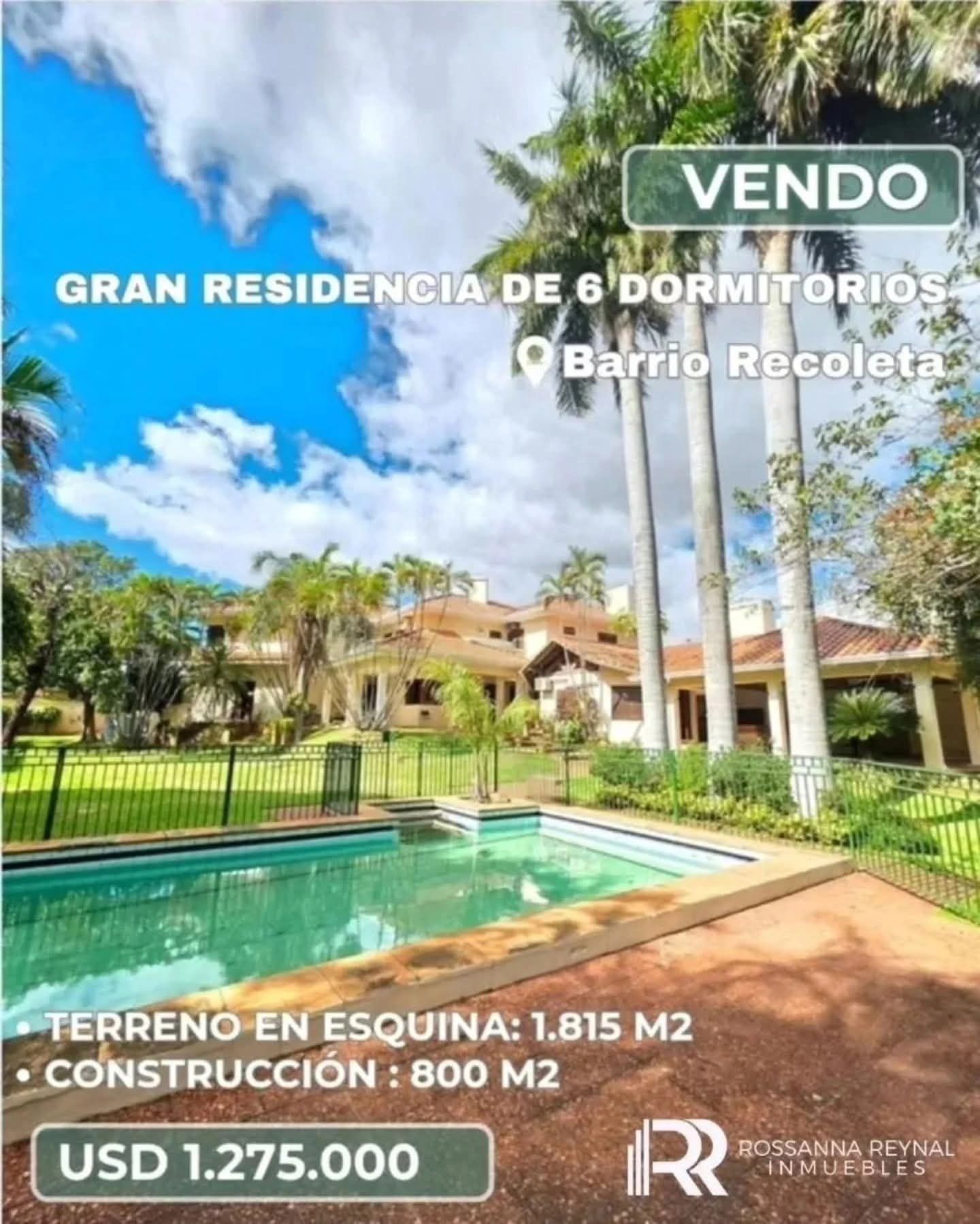 VENDO GRAN RESIDENCIA DE 6 DORMITORIOS EN BARRIO RECOLETA CON POTENCIAL INIGUALABLE PARA DESARROLLO INMOBILIARIO