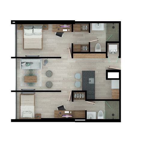 Apartamento de 1 alcoba en venta en Samper Mendoza, Bogotá, 30 m² · foto 11 de 12