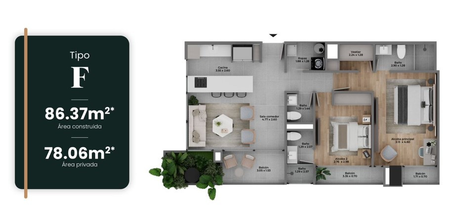 Apartamento en venta en Castropol, Medellín [No disponible] 5