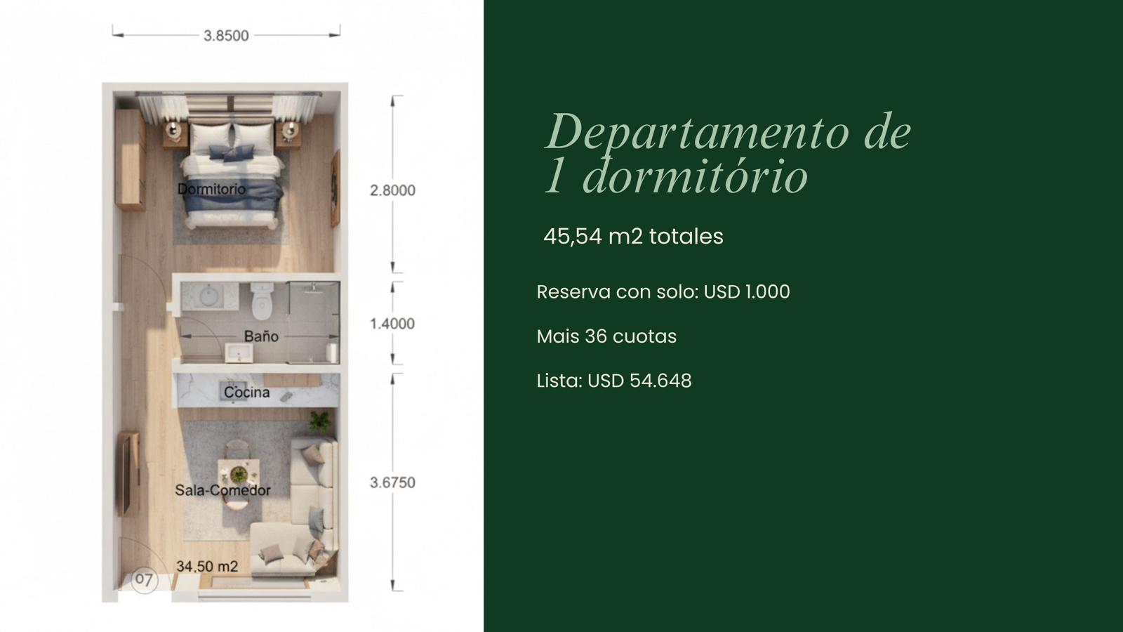 VENDO DEPARTAMENTO EN CONSTRUCCION DE UN DORMITORIO, EDIFICIO SEPTIMO, CDE ! CDE — foto 2