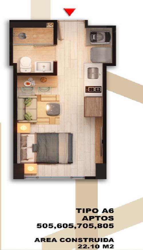 Apartaestudio en venta en Normandia, Bogotá, 22 m² · foto 3 de 13