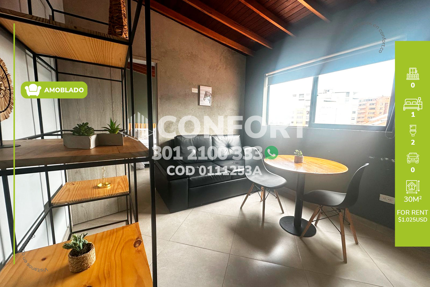 Apartaestudio en Arriendo en Conquistadores, Medellín en San Joaquin
