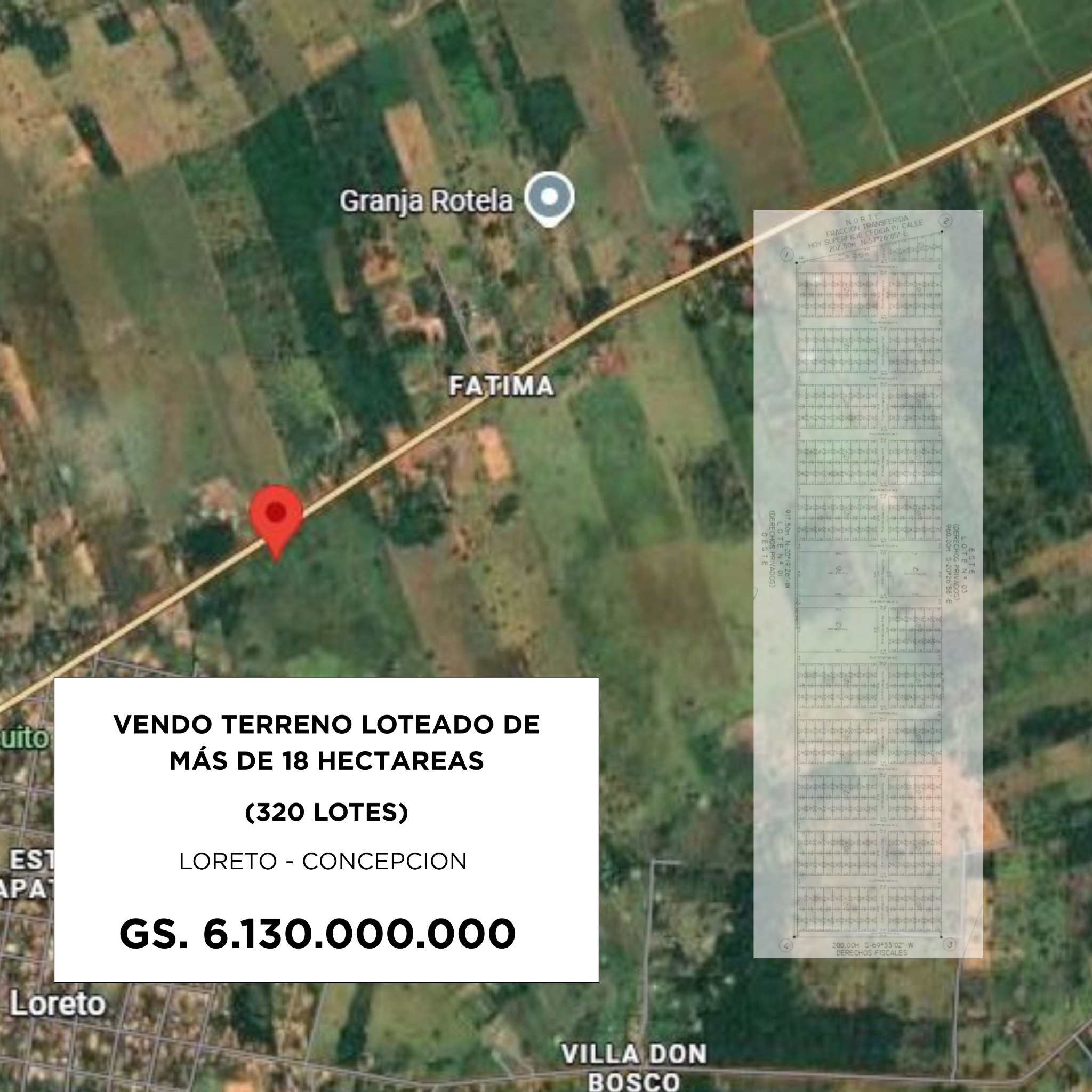 VENDO TERRENO CON LOTEAMIENTO APROBADO DE 320 LOTES — foto 3