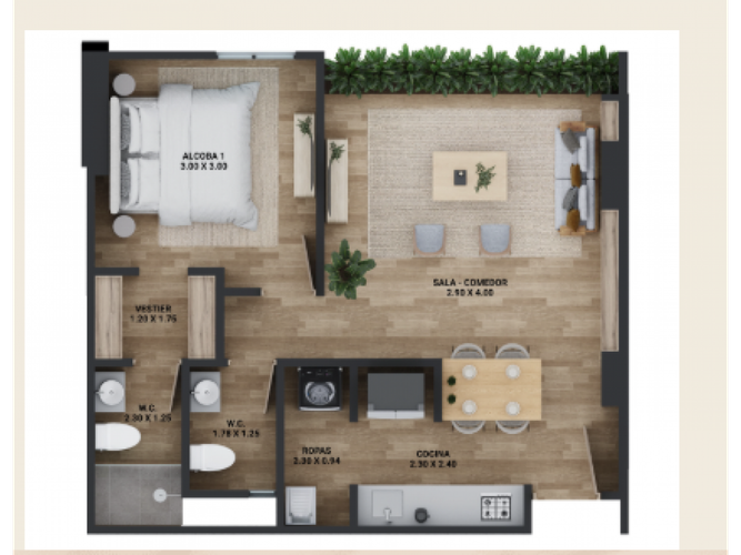 Apartaestudio en venta en San Nicolas, La Ceja, 43 m² · foto 2 de 19
