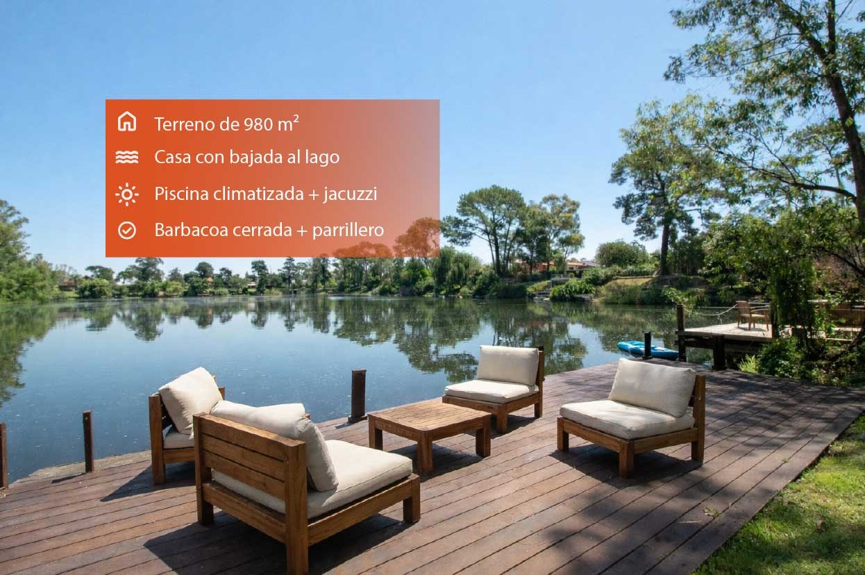 Venta casa sobre el lago - 4 dormitorios - Piscina climatizada - Barbacoa y Parrillero