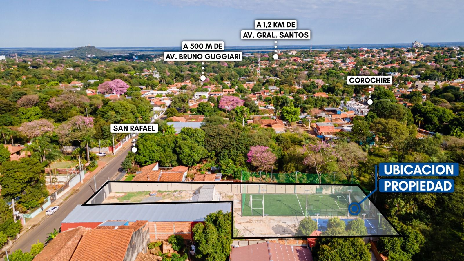 TERRENO DE 2.050 M2 AMURALLADO EN LAMBARÉ EN VENTA — foto 2