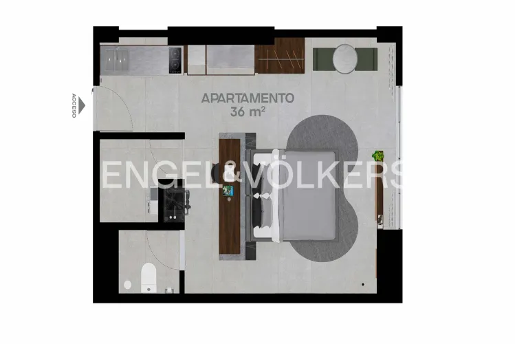 Apartamento de 1 alcoba en venta en Astorga, Medellín, 35 m² · foto 3 de 3