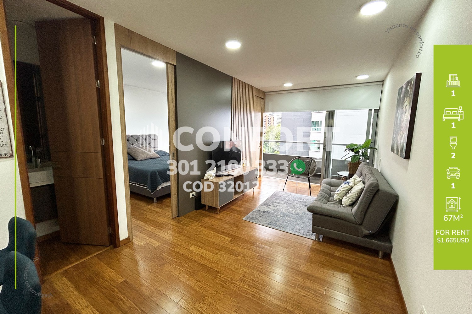 1BR Apartment in El tesoro (67 m²)