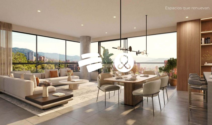 Apartamento de 3 alcobas en venta en El Castillo, Medellín, 126 m² · foto 4 de 14