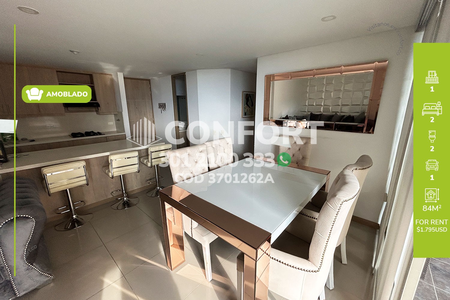 Apartamento en Arriendo en Loma del Esmeraldal, Envigado