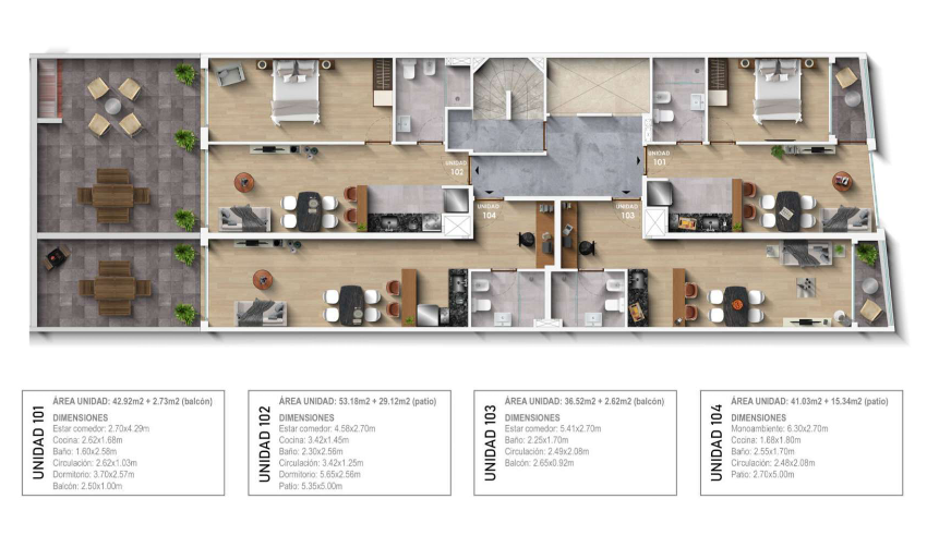 Venta apartamento monoambiente. Parque Batlle. A estrenar con patio.  Dueño vende. - Więcej