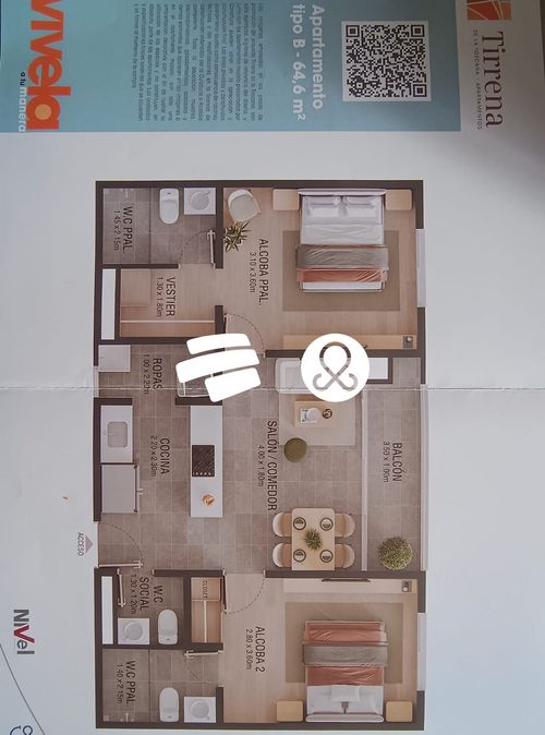 Apartamento de 2 alcobas en venta en Loma De La Doctora, Sabaneta, 64 m² · foto 8 de 13