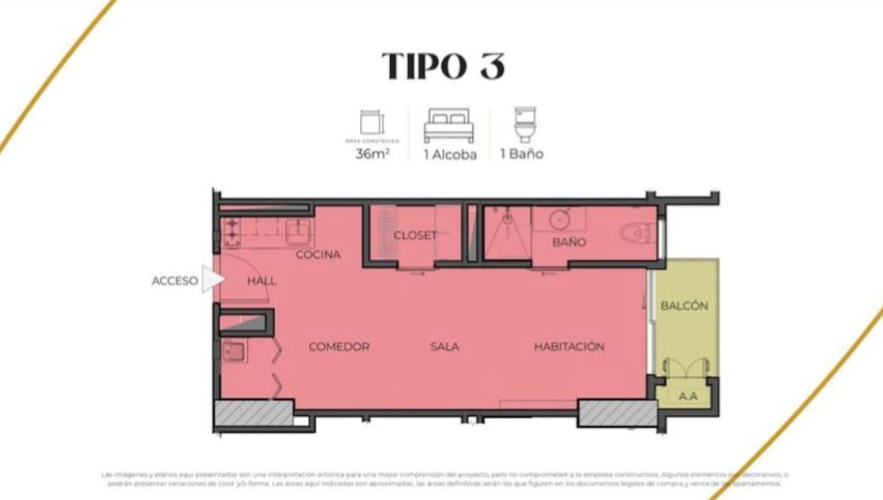 Apartaestudio en venta en El Oasis, Barranquilla, 36 m² · foto 10 de 14