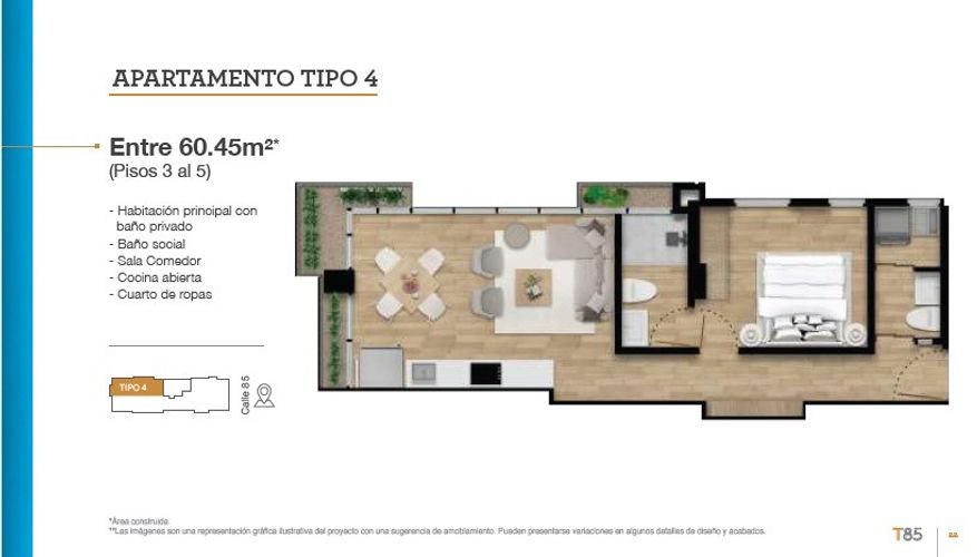 Apartamento de 2 alcobas en venta en La Cabrera, Bogotá, 90 m² · foto 13 de 19