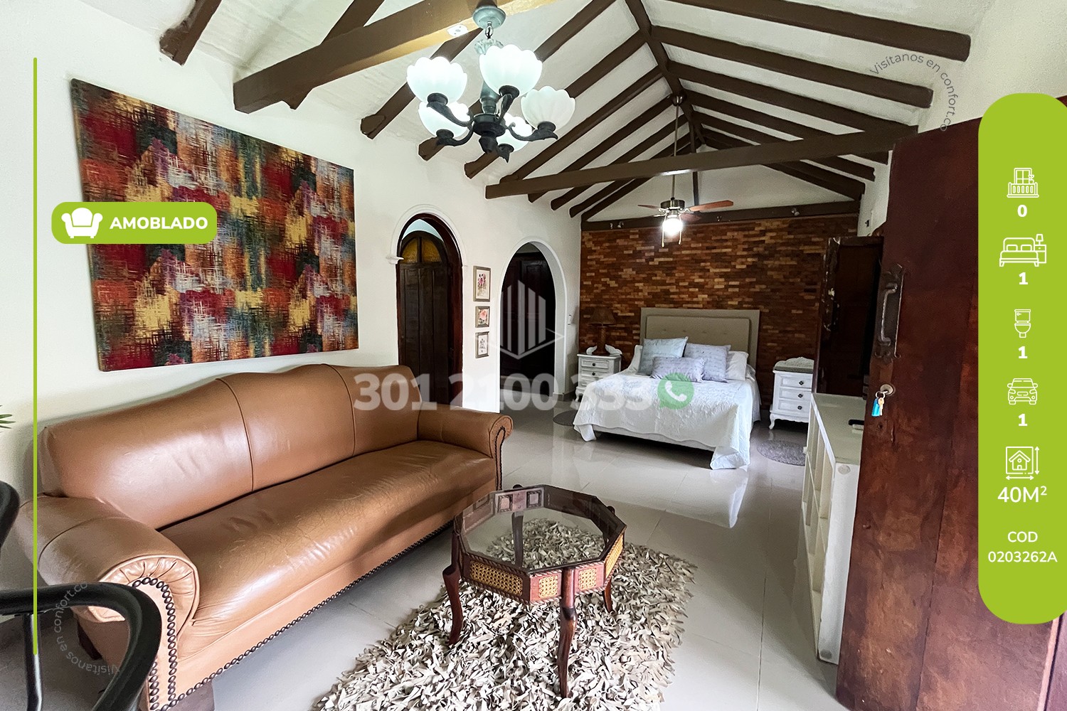 Studio for rent in Loma del barro, Envigado