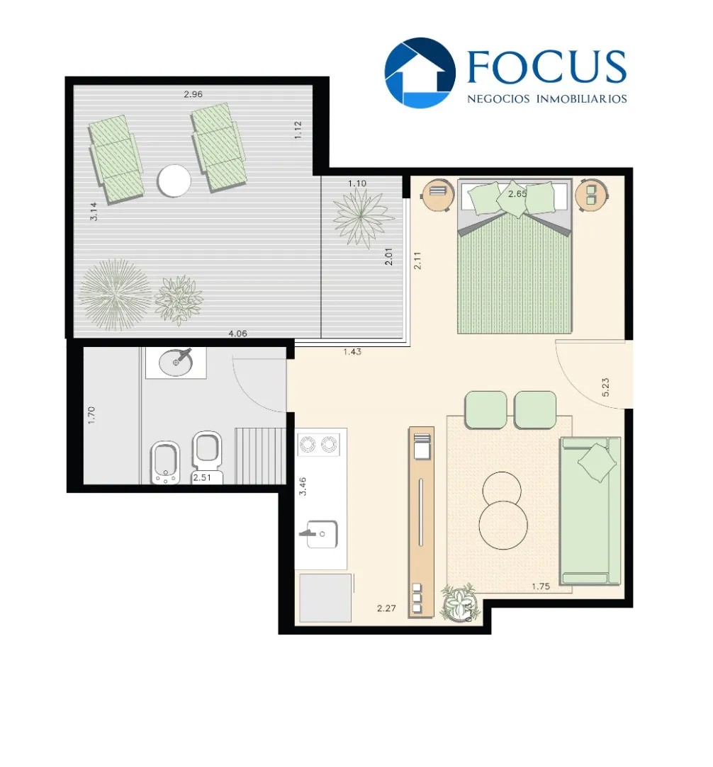 Venta Apartamento Monoambiente Con Patio En El Centro – pohled 2