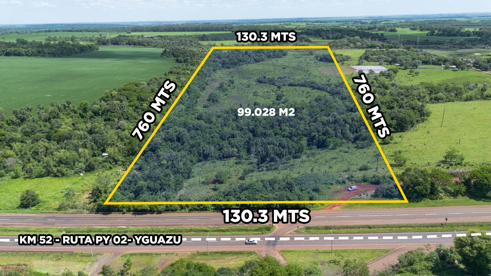 OPORTUNIDAD COMERCIAL EN RUTA PY02 – KM 52 | DISTRITO DE YGUAZU | 10 Hectáreas — foto 2