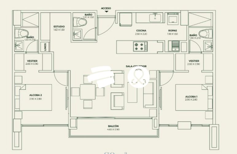 Apartamento de 2 alcobas en venta en El Retiro, 70 m² · foto 2 de 12