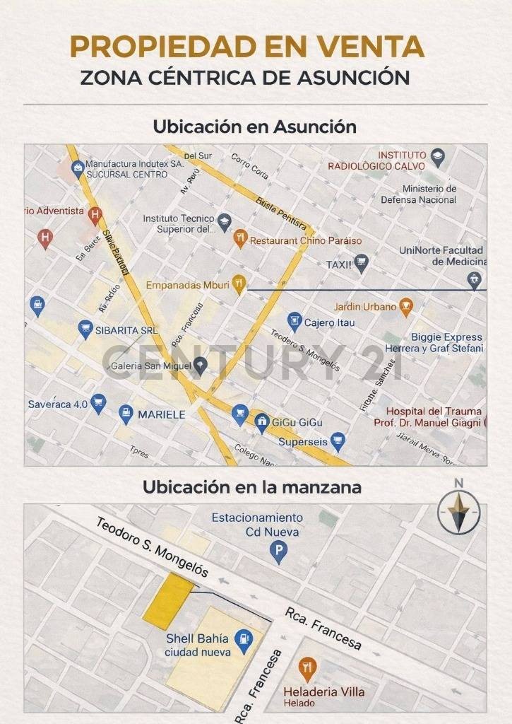 OPORTUNIDAD ÚNICA: Casa con Gran Potencial en Asunción Centro, Barrio Ciudad Nueva. Terreno de 315 m² y 252 m² de Construcción. Ideal para Demoler y Desarrollar o Reformar a tu Gusto. Ubicación Estratégica en Teodoro Mongelos casi República Francesa 1682. — foto 2