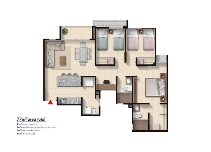 Apartamento de 3 alcobas en venta en Alameda Del Rio, Barranquilla, 73 m² · foto 20 de 20